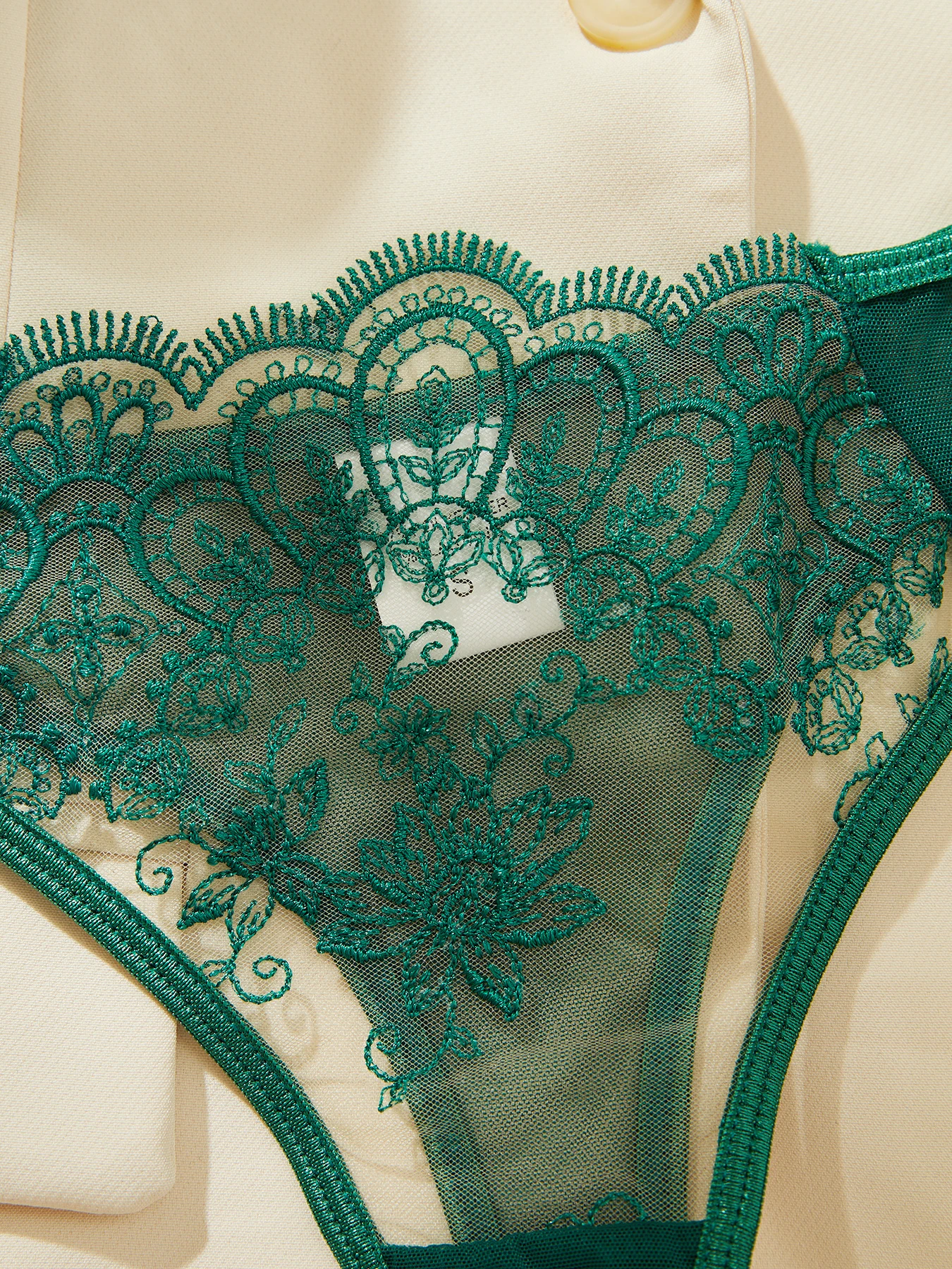 Emerald Flower Lingerie Set
