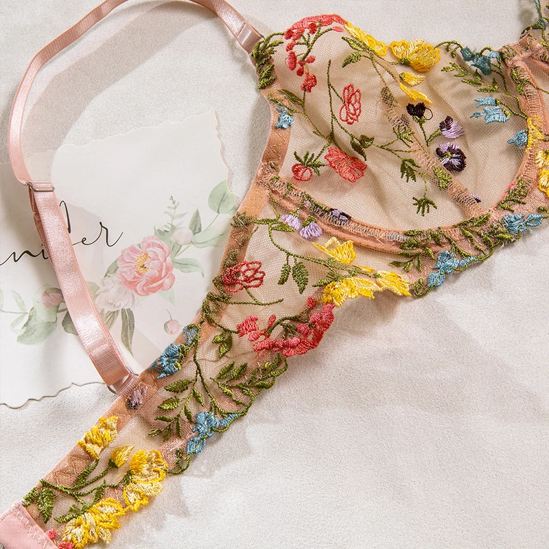 Lace Floral Lingerie Set