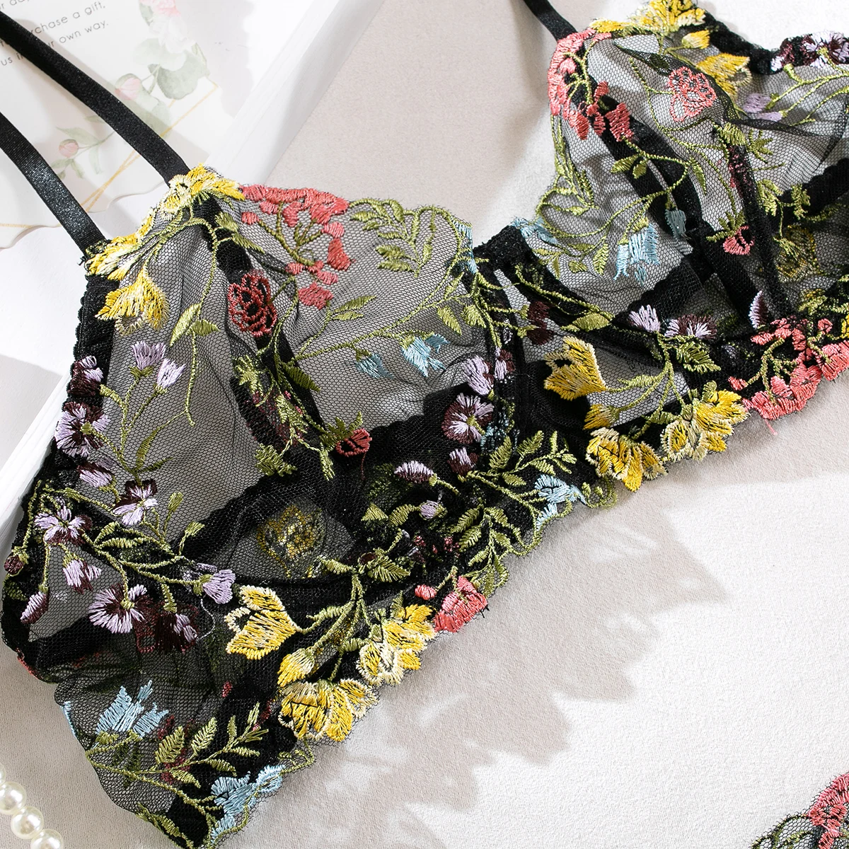 Lace Floral Lingerie Set