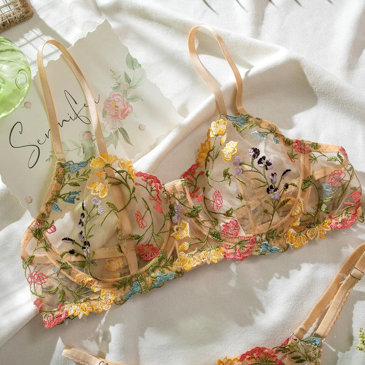 Lace Floral Lingerie Set