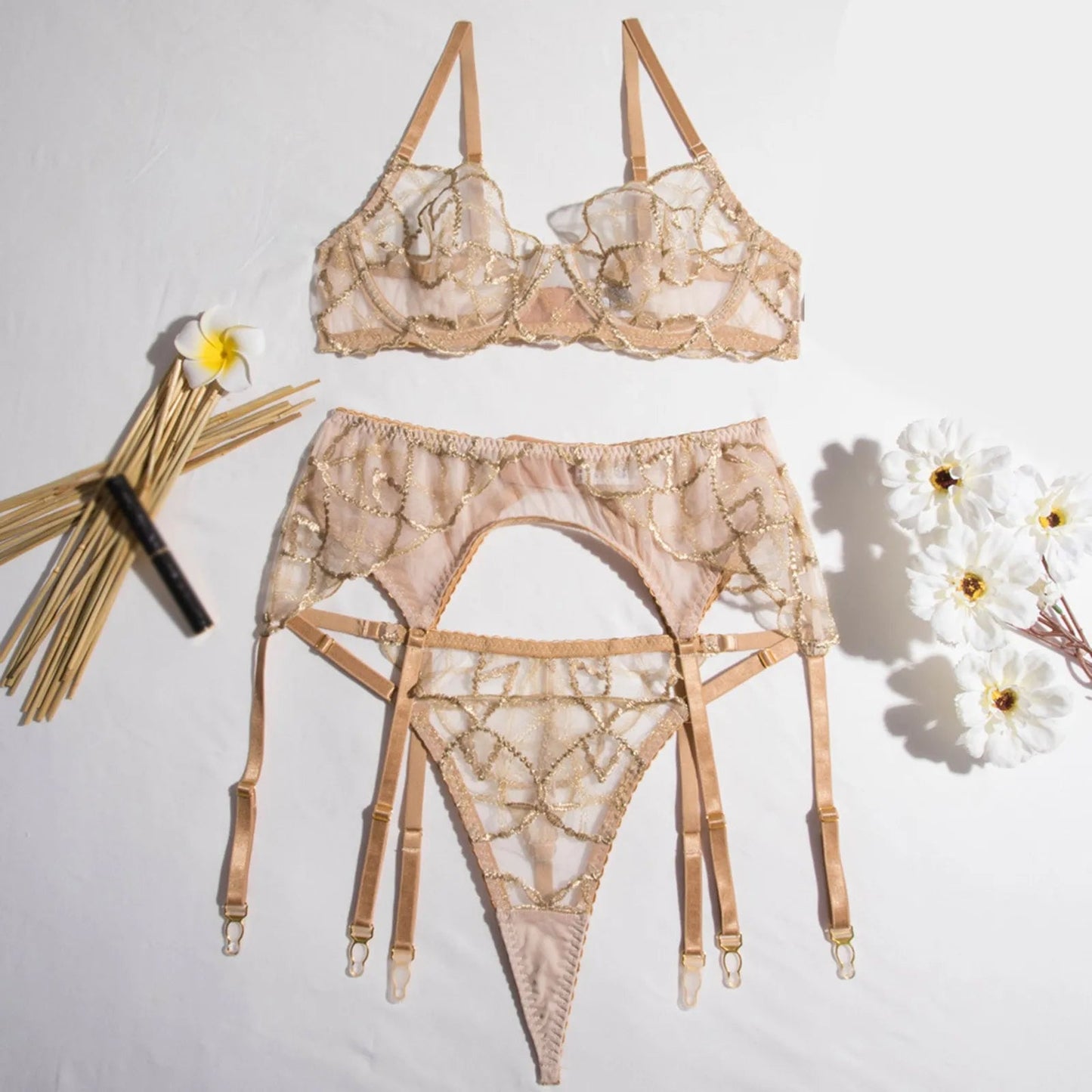Golden Lines Lingerie Set