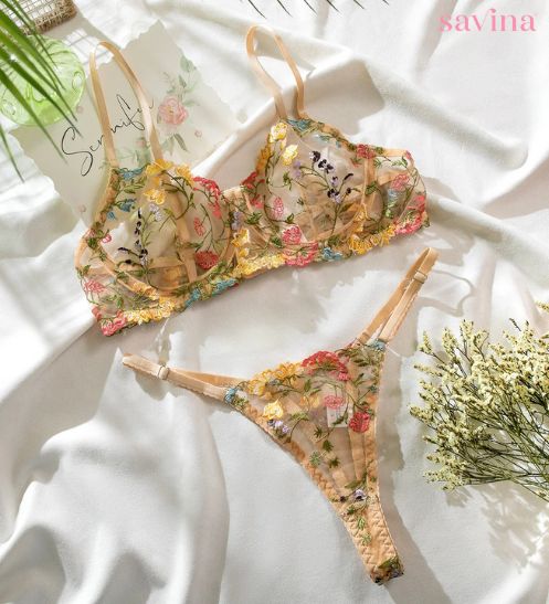 Lace Floral Lingerie Set