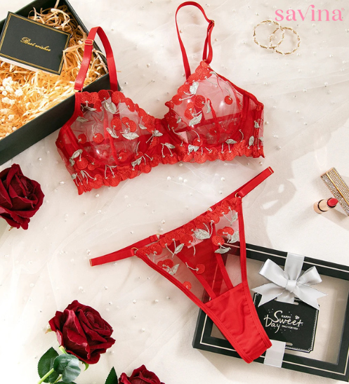 Cherry Bordo Lingerie Set