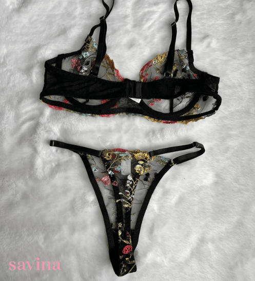 Conjunto Lingerie Lace Floralβ’ | O Segredo das Mulheres (Conjunto Completo) - savina