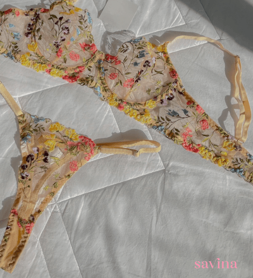 Conjunto Lingerie Lace Floralβ’ | O Segredo das Mulheres (Conjunto Completo) - savina