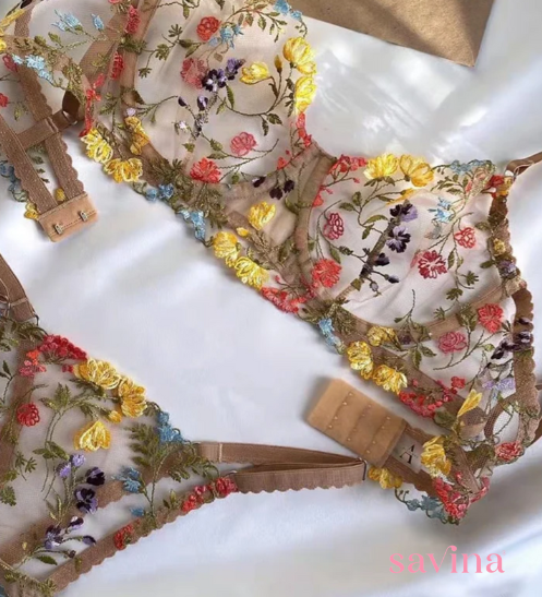Lace Floral Lingerie Set