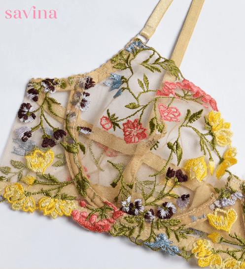 Conjunto Lingerie Lace Floralβ’ | O Segredo das Mulheres (Conjunto Completo) - savina