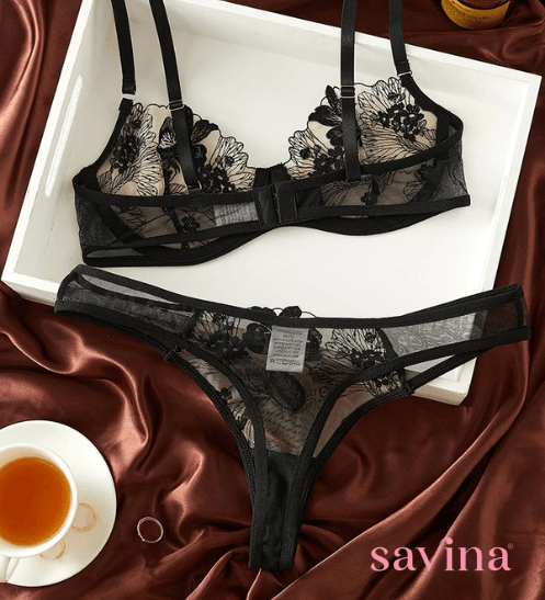 Conjunto de Lingerie de Luxo Roseβ’ | Tecido Premium (FRETE GRΓTIS) - savina
