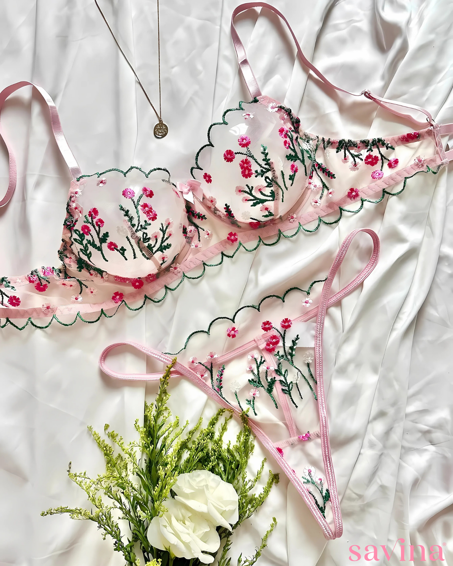 FlowerLace Lingerie Set