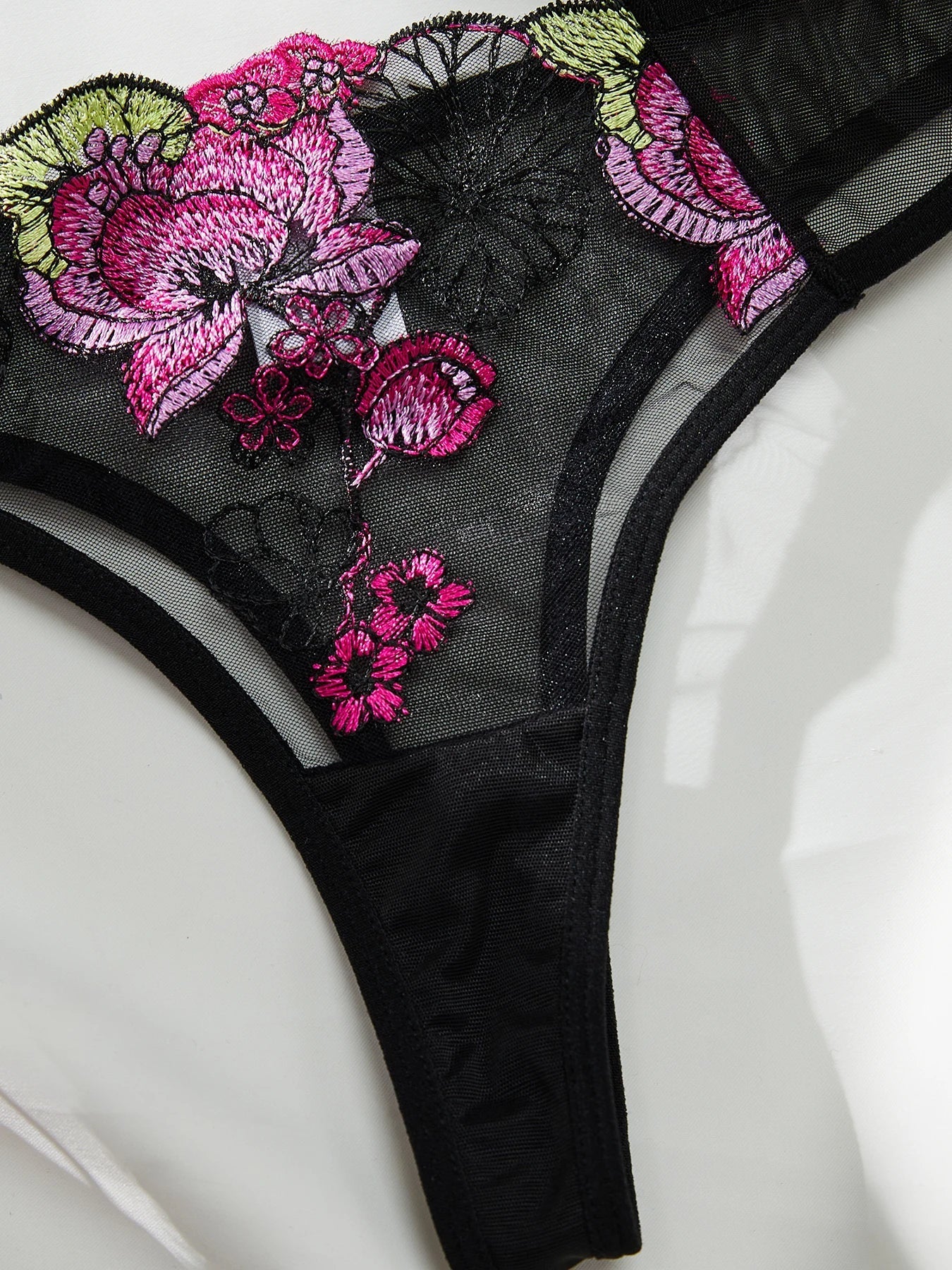 Noir Blossom Lingerie Set