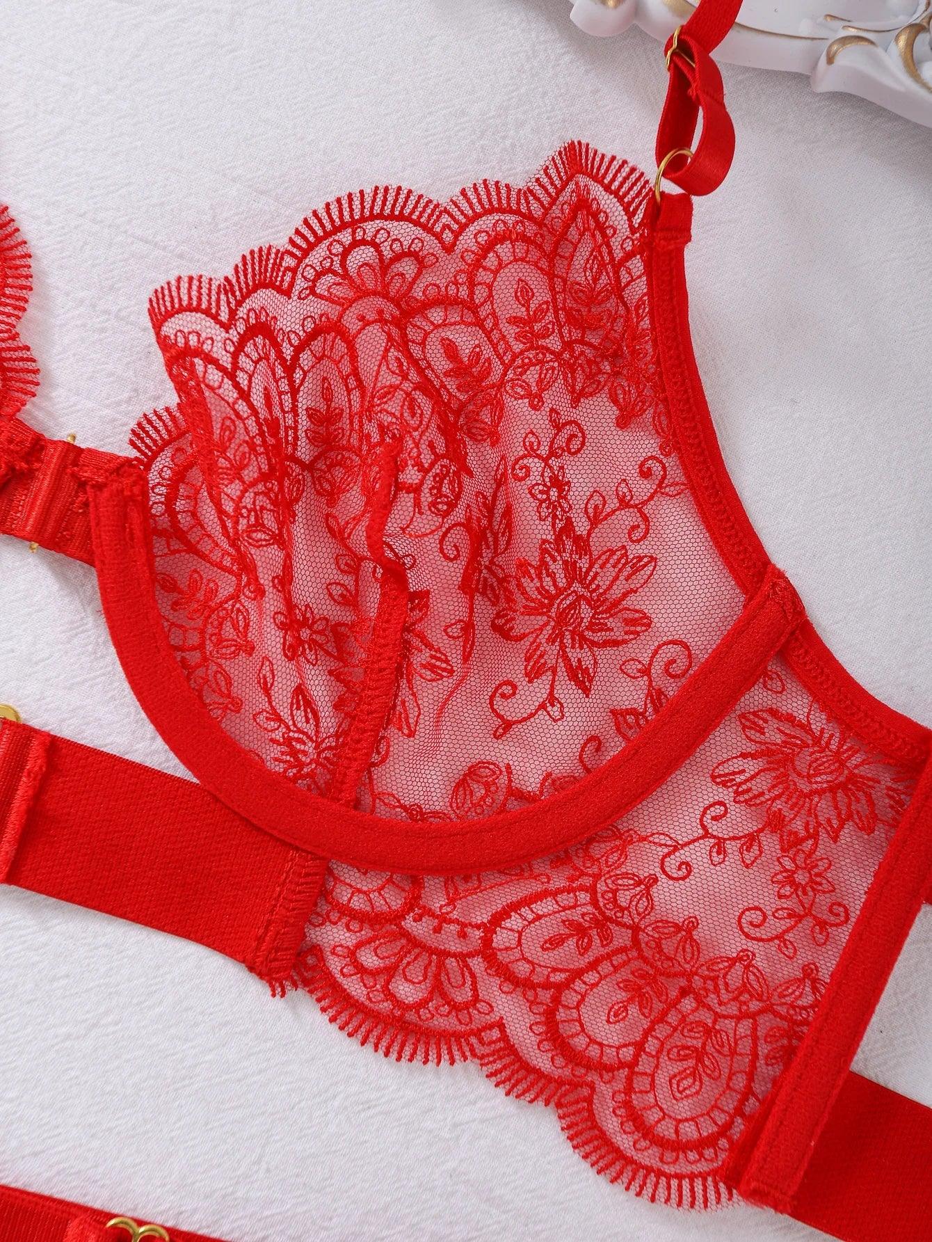 Red Valeria Lingerie Set