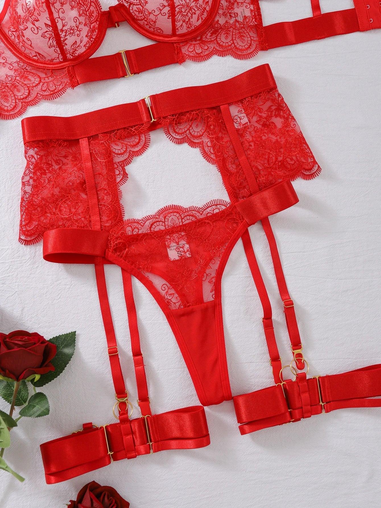 Red Valeria Lingerie Set