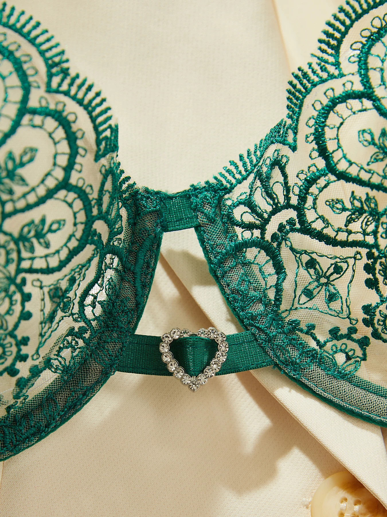 Emerald Flower Lingerie Set