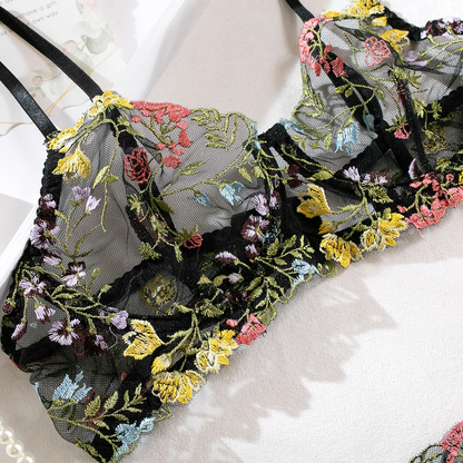 Lace Floral Lingerie Set