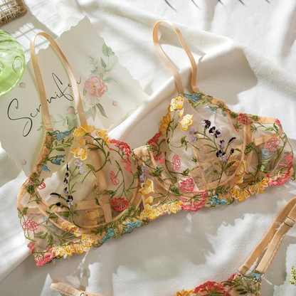 Lace Floral Lingerie Set