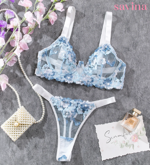 SkyBlue Lingerie Set