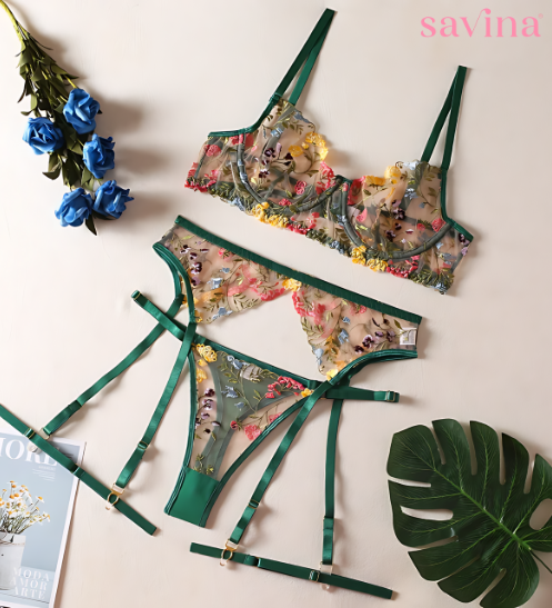 Gardens Green Lingerie Set