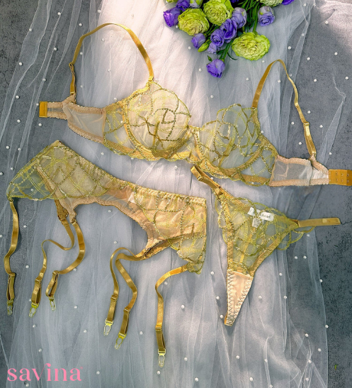 Golden Lines Lingerie Set