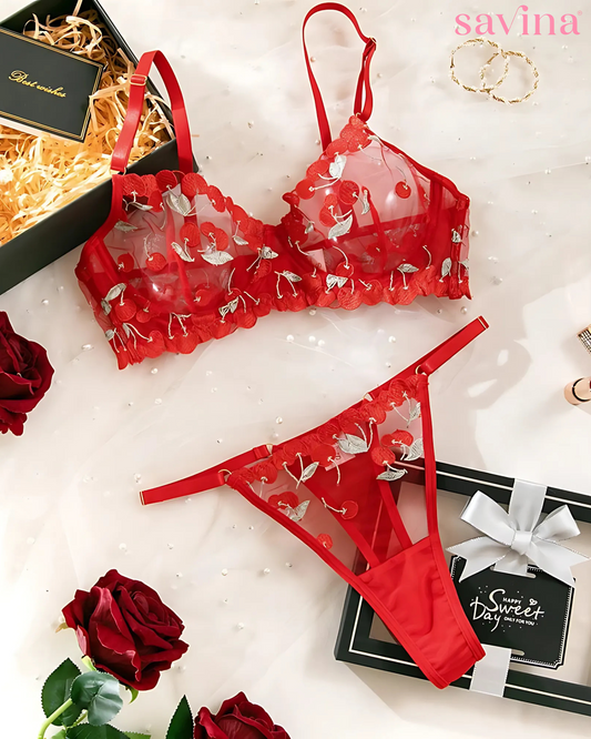 Cherry Bordo Lingerie Set
