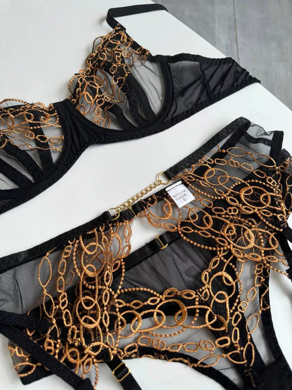 Ouro Nero Lingerie Set