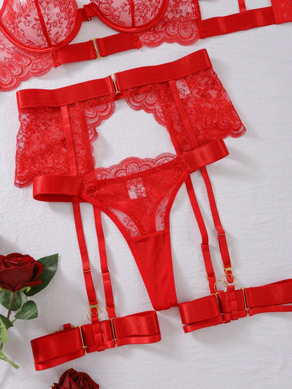 Red Valeria Lingerie Set